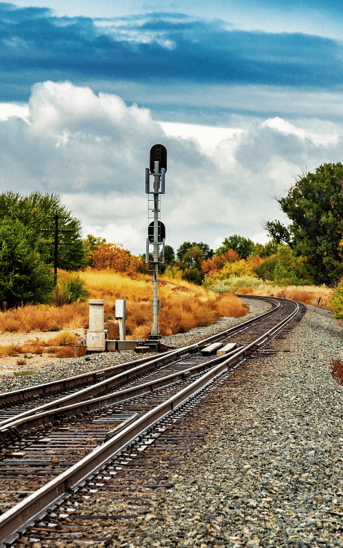 Fall colors train tracks